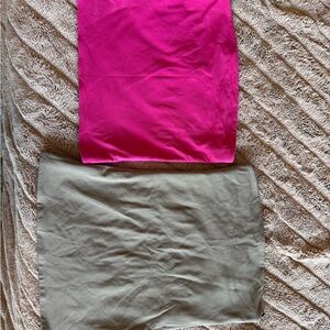 Aritzia Bright Pink & Taupe Tube Top Pair